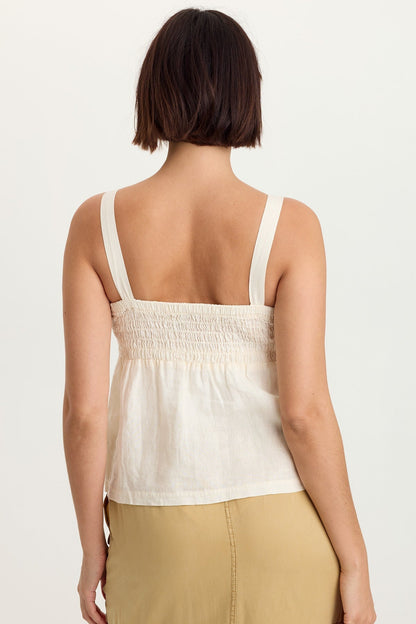 Katina Linen Smocked Tank