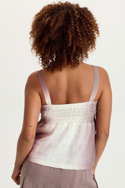 Katina Linen Smocked Tank