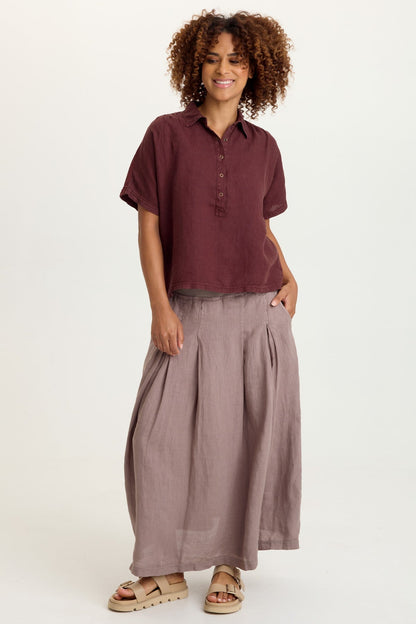 Quilla Linen Collared Top