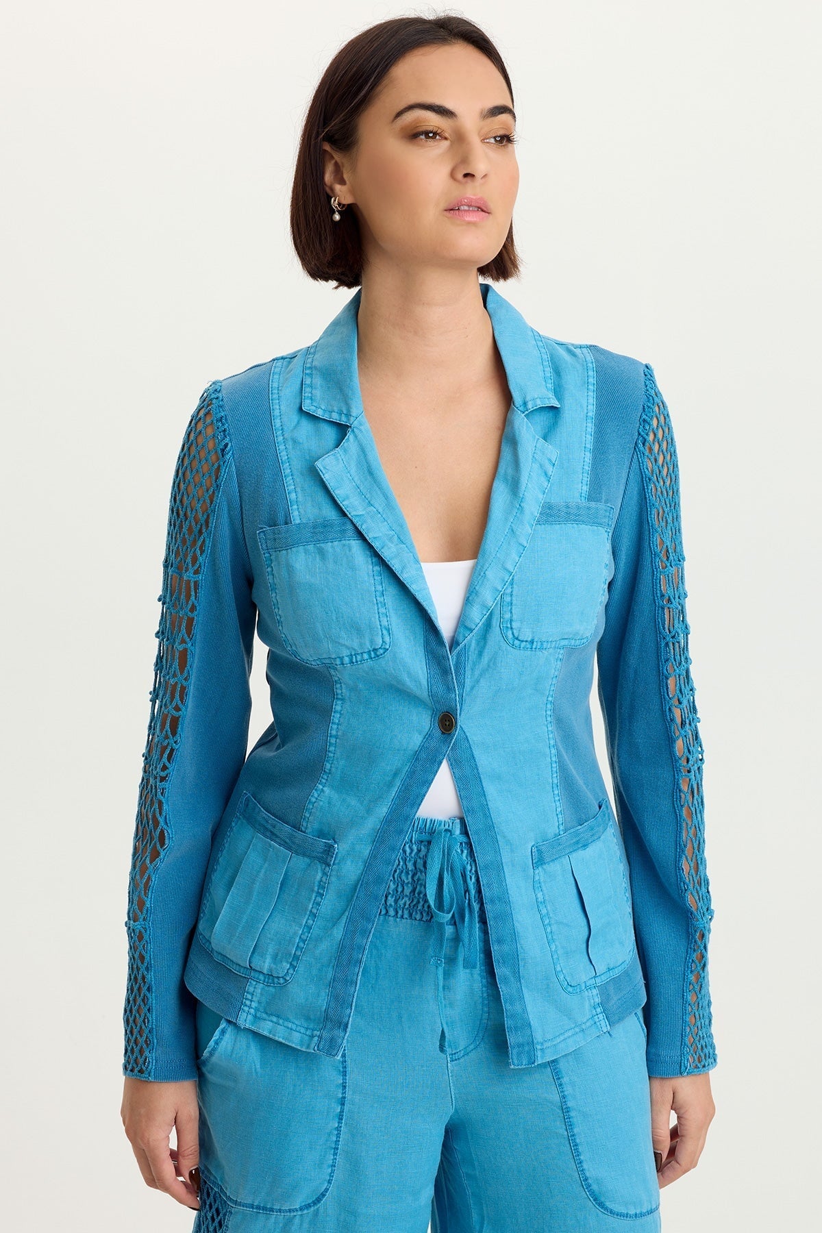 Mackie Linen Crochet Jacket
