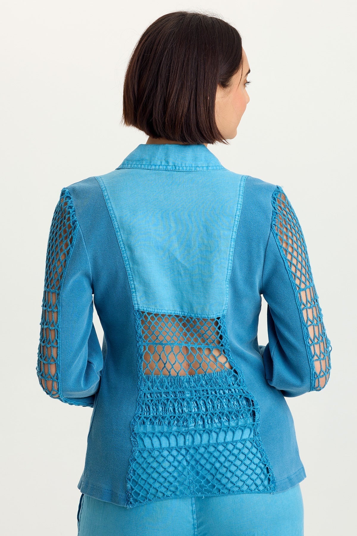 Mackie Linen Crochet Jacket