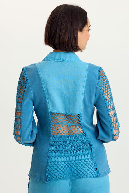 Mackie Linen Crochet Jacket