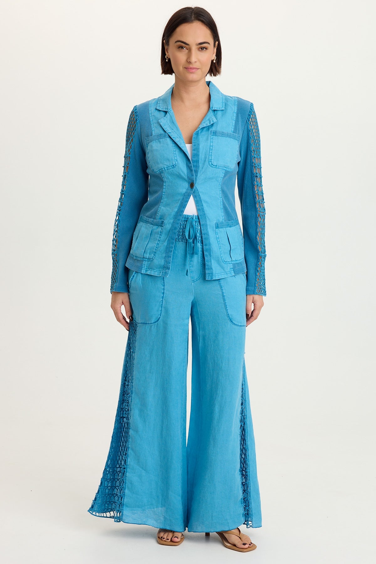 Mackie Linen Crochet Jacket