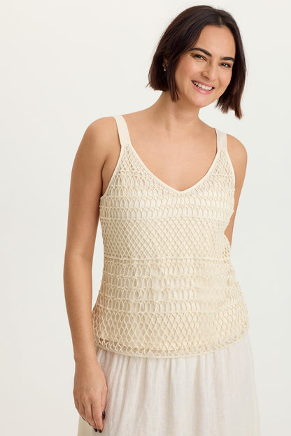 Shire Jersey-Lined Crochet Tank