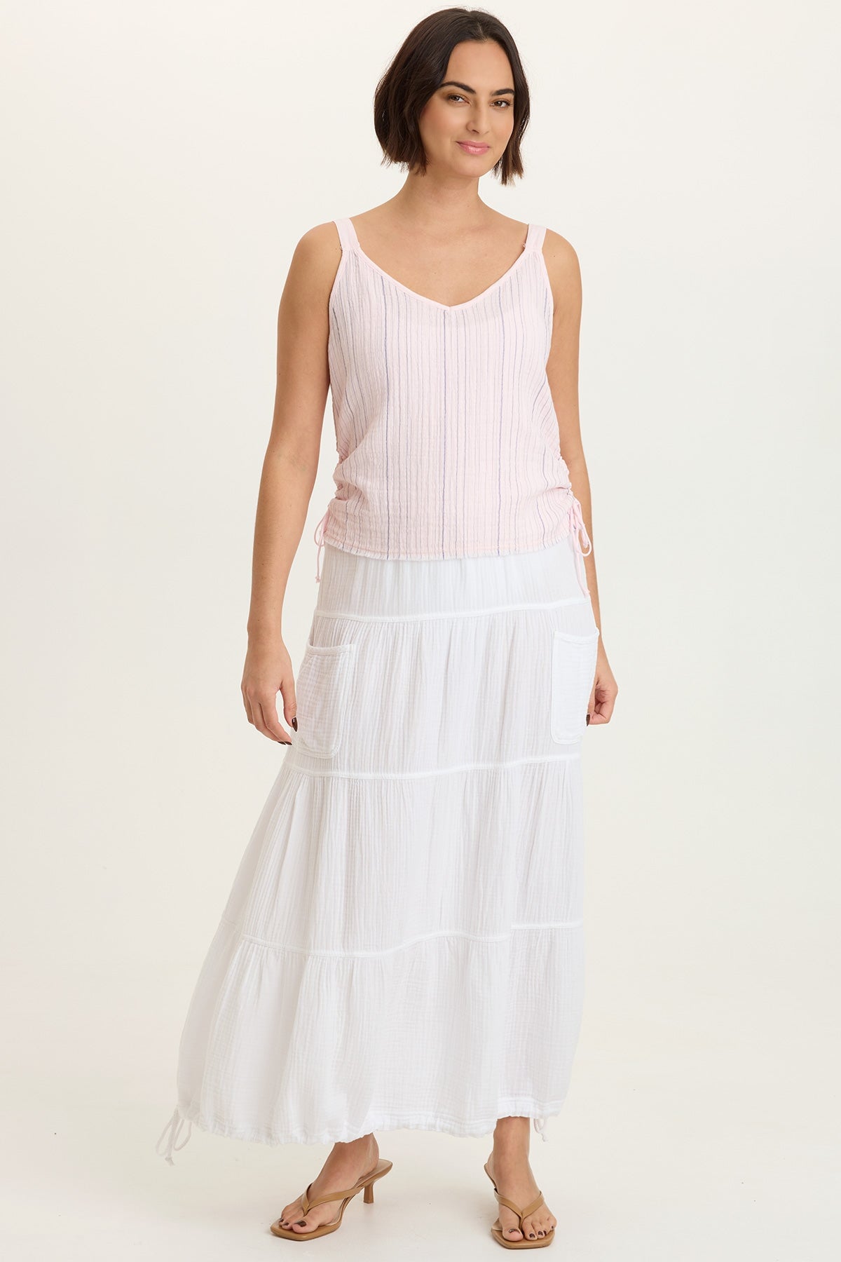 Grethel Stripe Gauze Tank