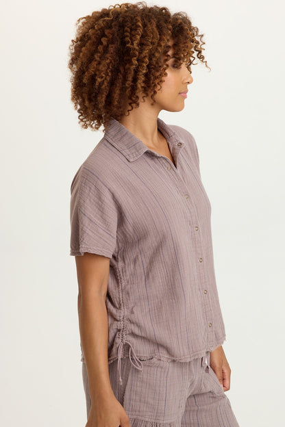 Creston Striped Gauze Top