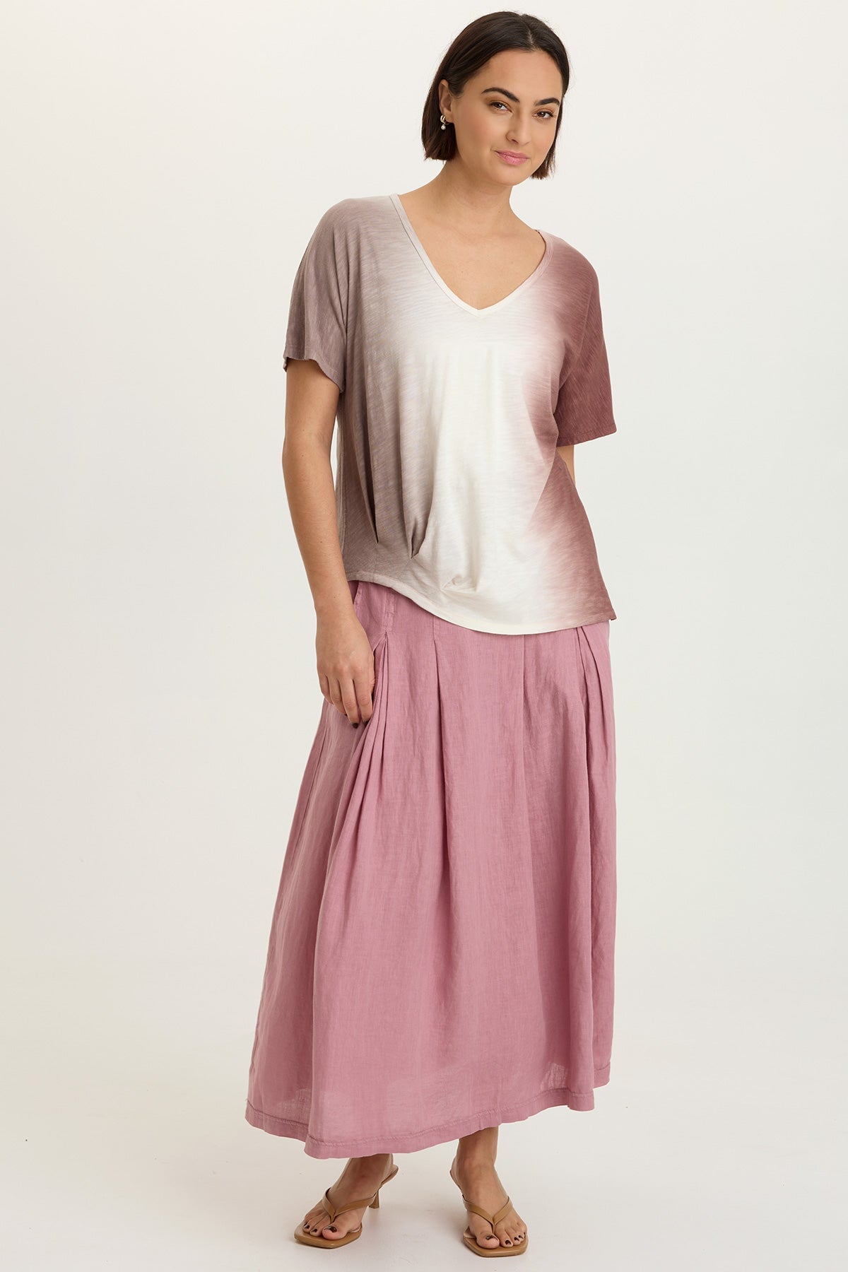 Aderyn Linen Pleated Skirt