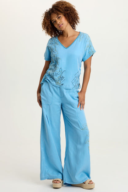Embroidered Dashell Twill Top