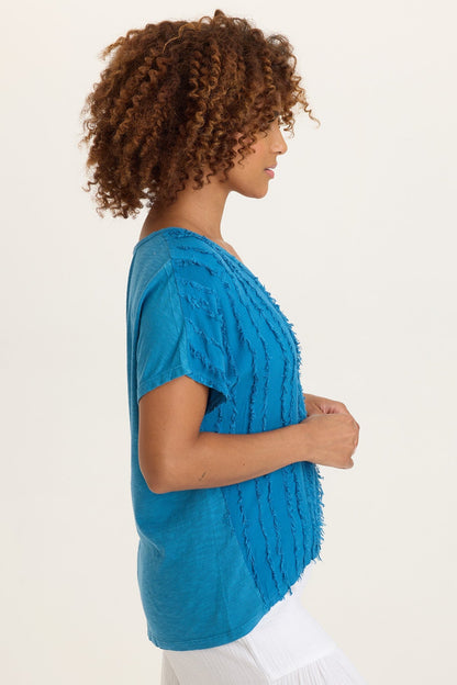 Zeph Stripe Voile Dolman Top