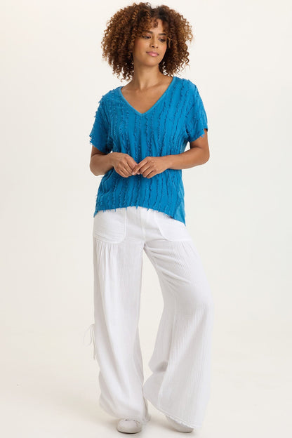 Zeph Stripe Voile Dolman Top