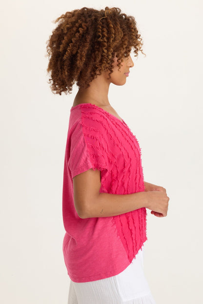 Zeph Stripe Voile Dolman Top