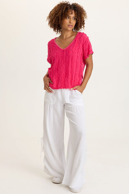 Zeph Stripe Voile Dolman Top