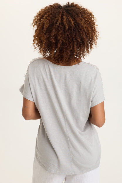 Zeph Stripe Voile Dolman Top