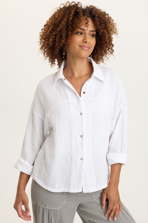 Wade Gauze Long-Sleeve Top