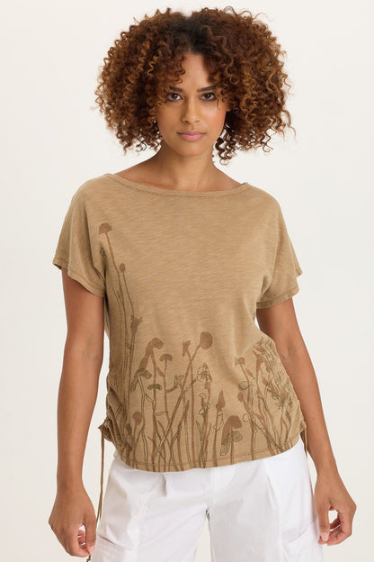 Printed Cohn Jersey Boatneck Tee