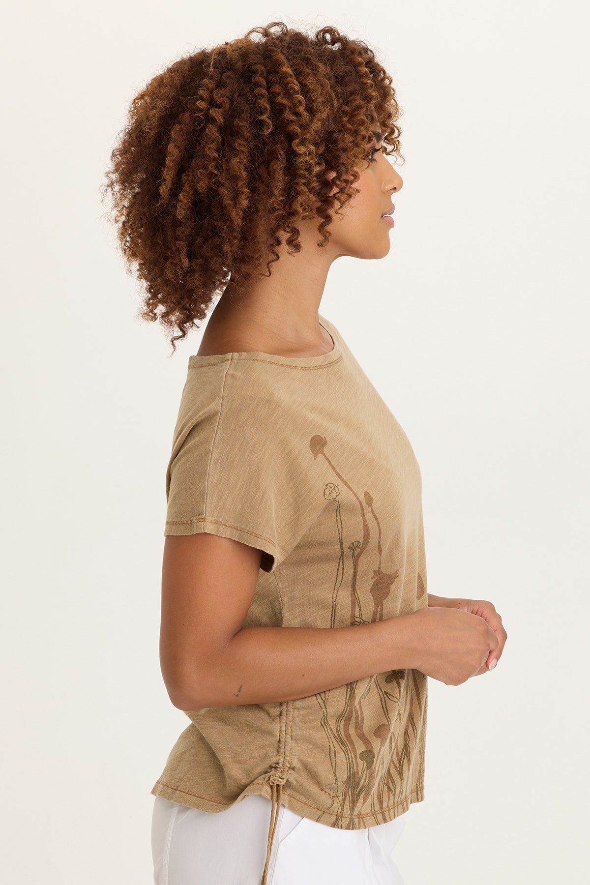 Printed Cohn Jersey Boatneck Tee