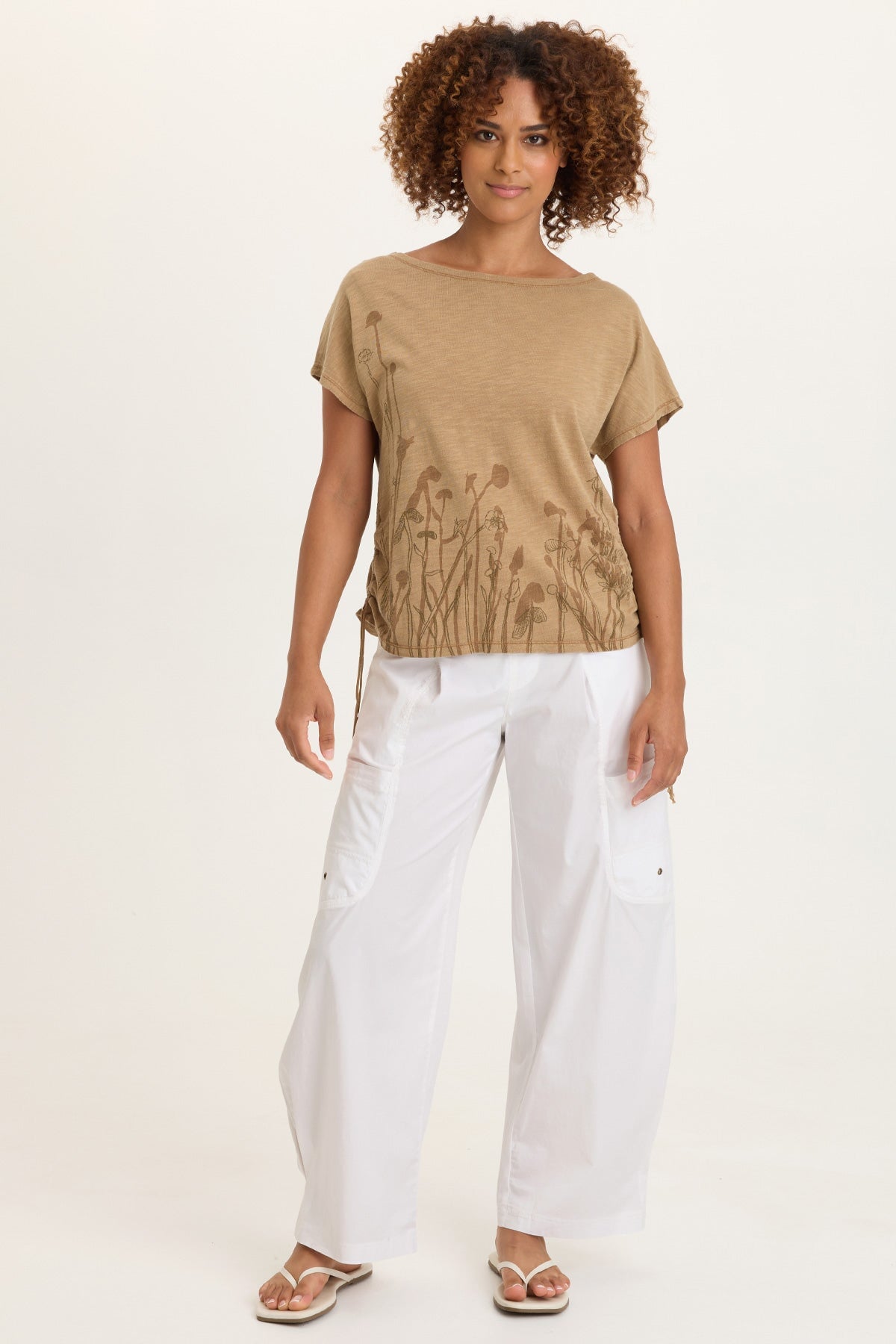 Printed Cohn Jersey Boatneck Tee