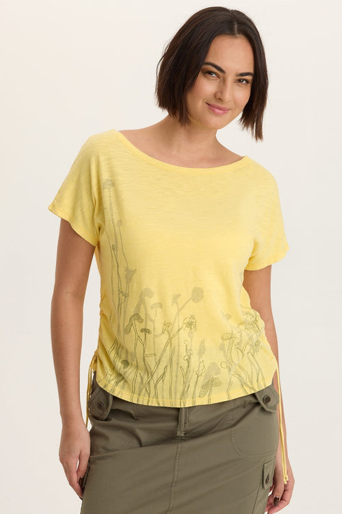 Printed Cohn Jersey Boatneck Tee