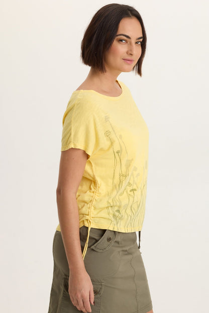 Printed Cohn Jersey Boatneck Tee