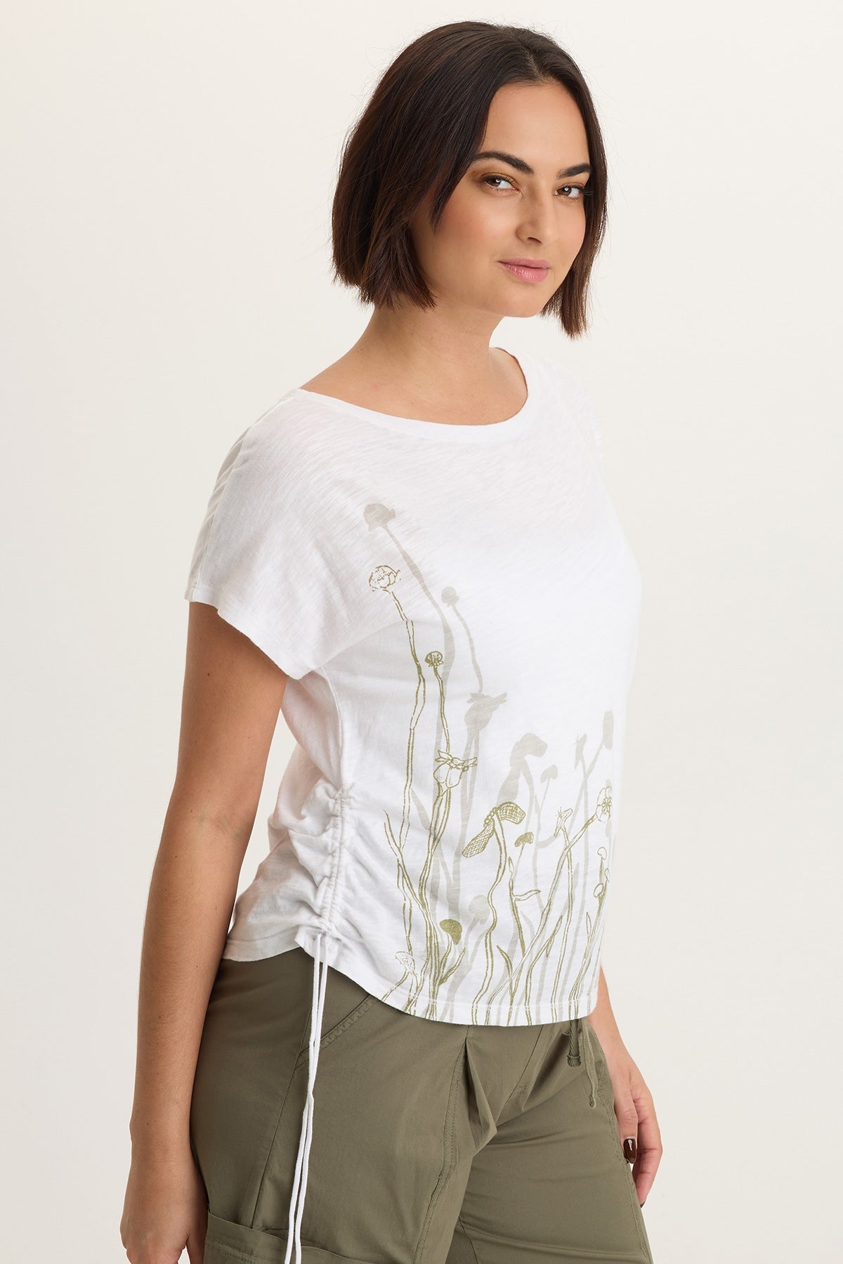 Printed Cohn Jersey Boatneck Tee