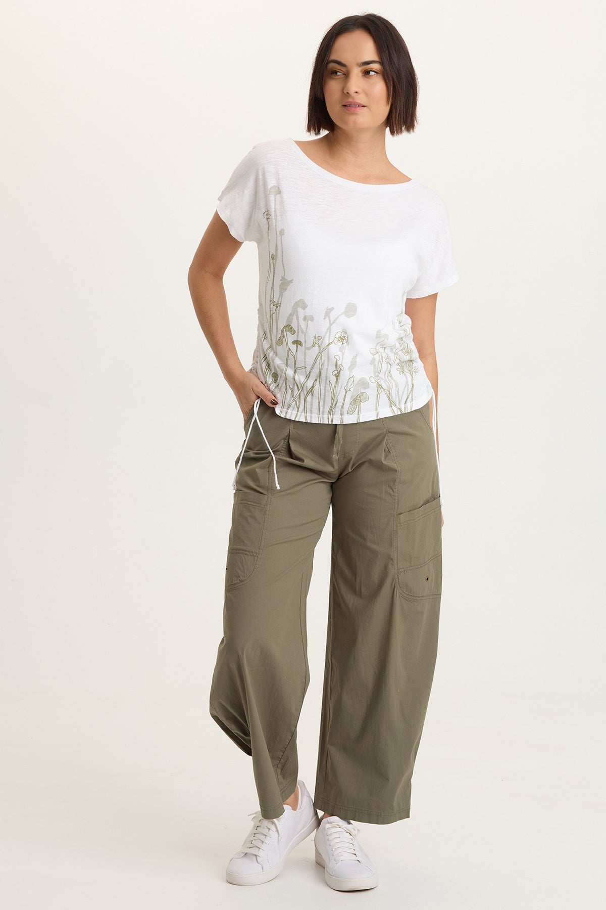 Printed Cohn Jersey Boatneck Tee