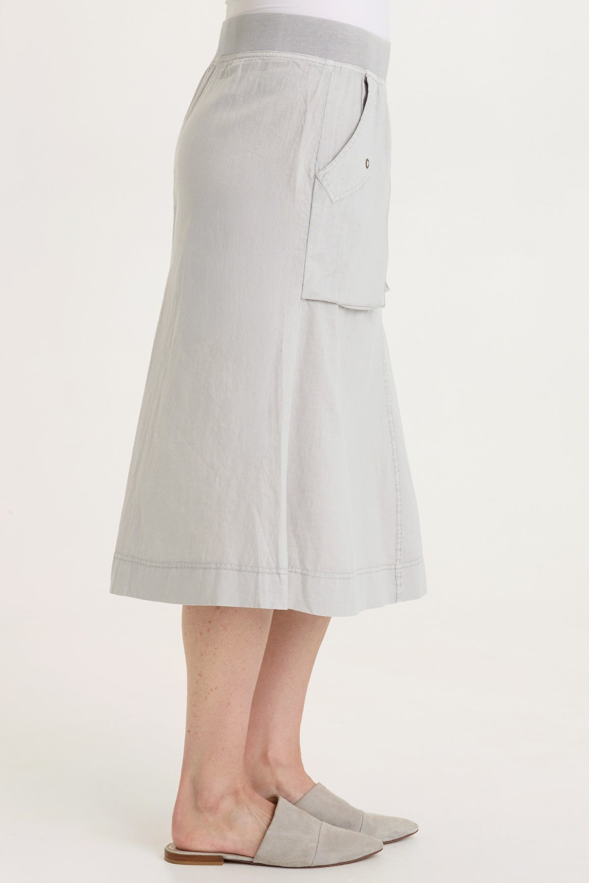 Parvati Cotton Linen Midi Skirt