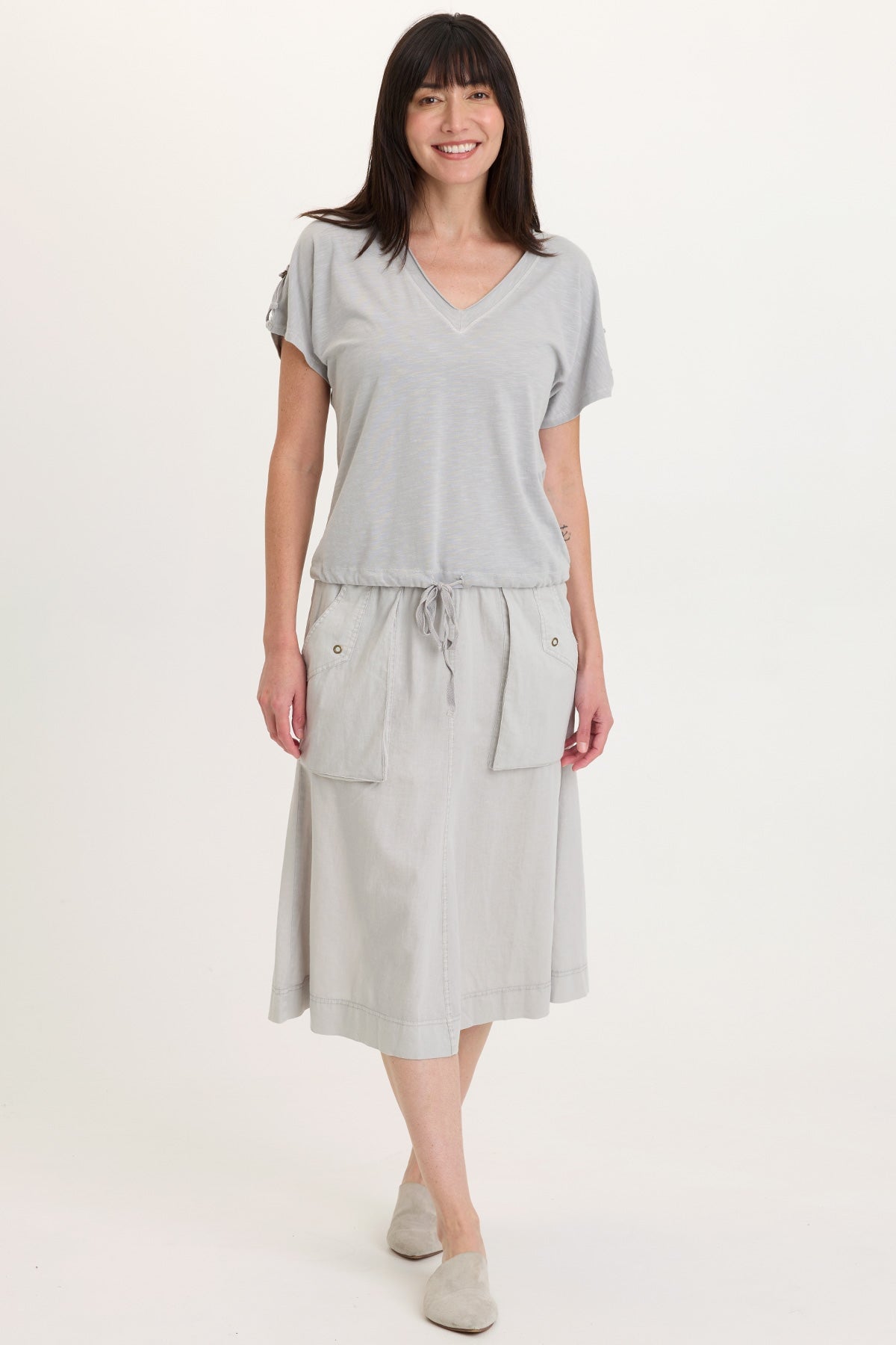 Parvati Cotton Linen Midi Skirt