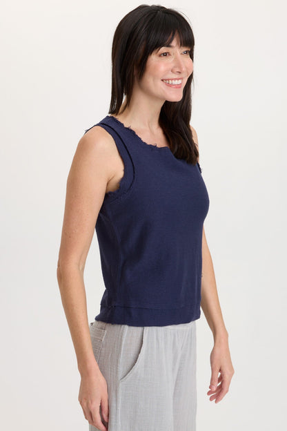 Ila Crepe Knit Raw Edge Tank