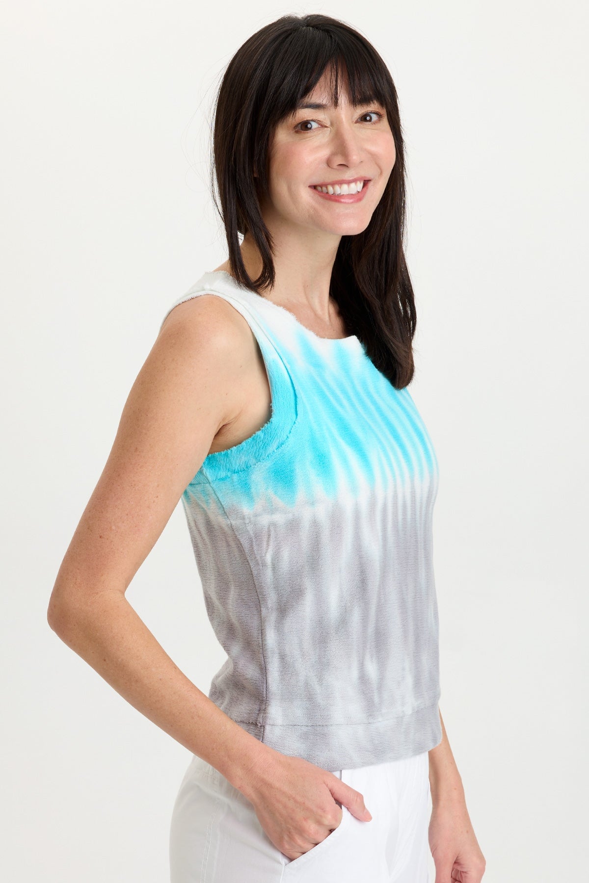 Ila Crepe Knit Raw Edge Tank