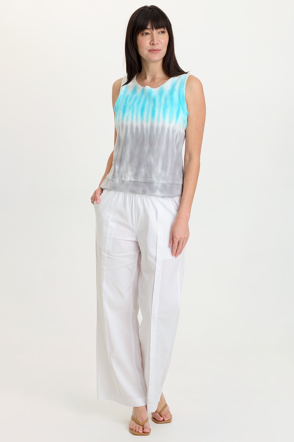 Ila Crepe Knit Raw Edge Tank