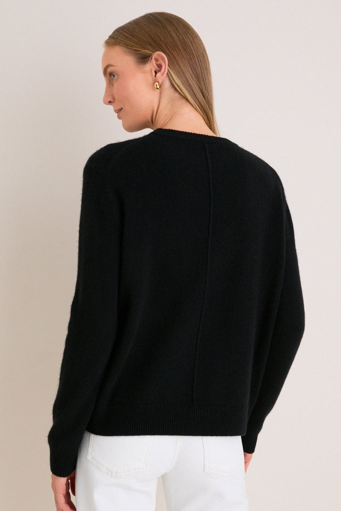Black Cashmere Boyfriend Bodie Crewneck