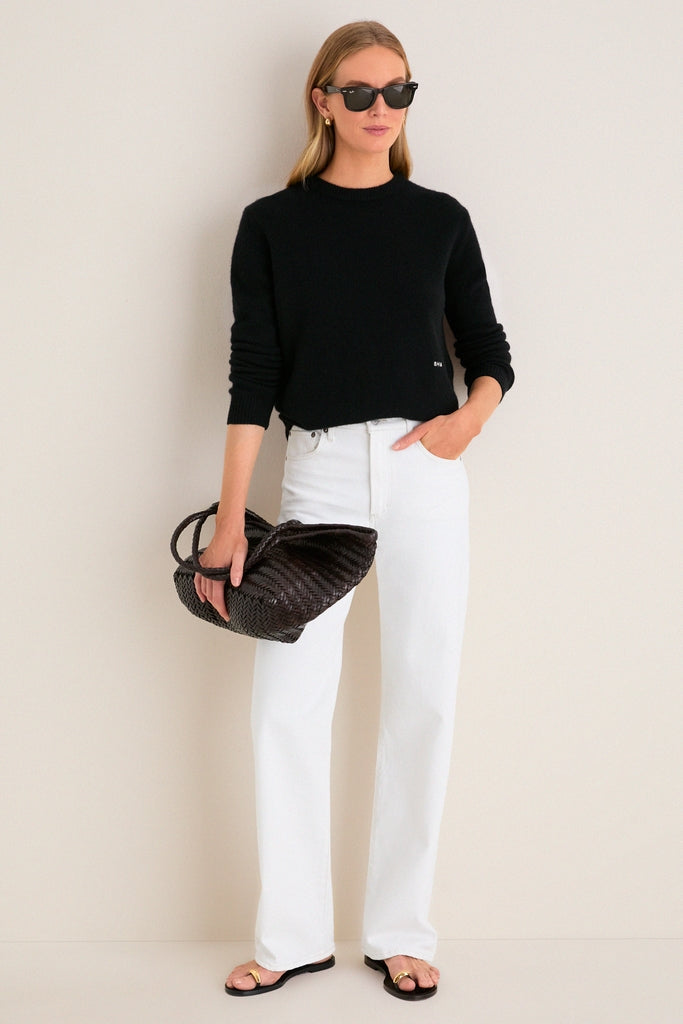 Black Cashmere Boyfriend Bodie Crewneck