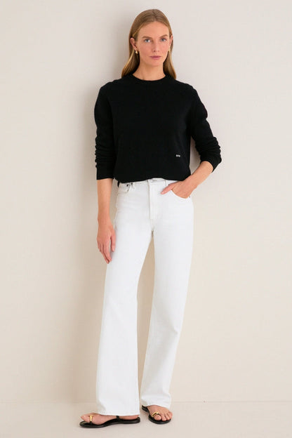 Black Cashmere Boyfriend Bodie Crewneck