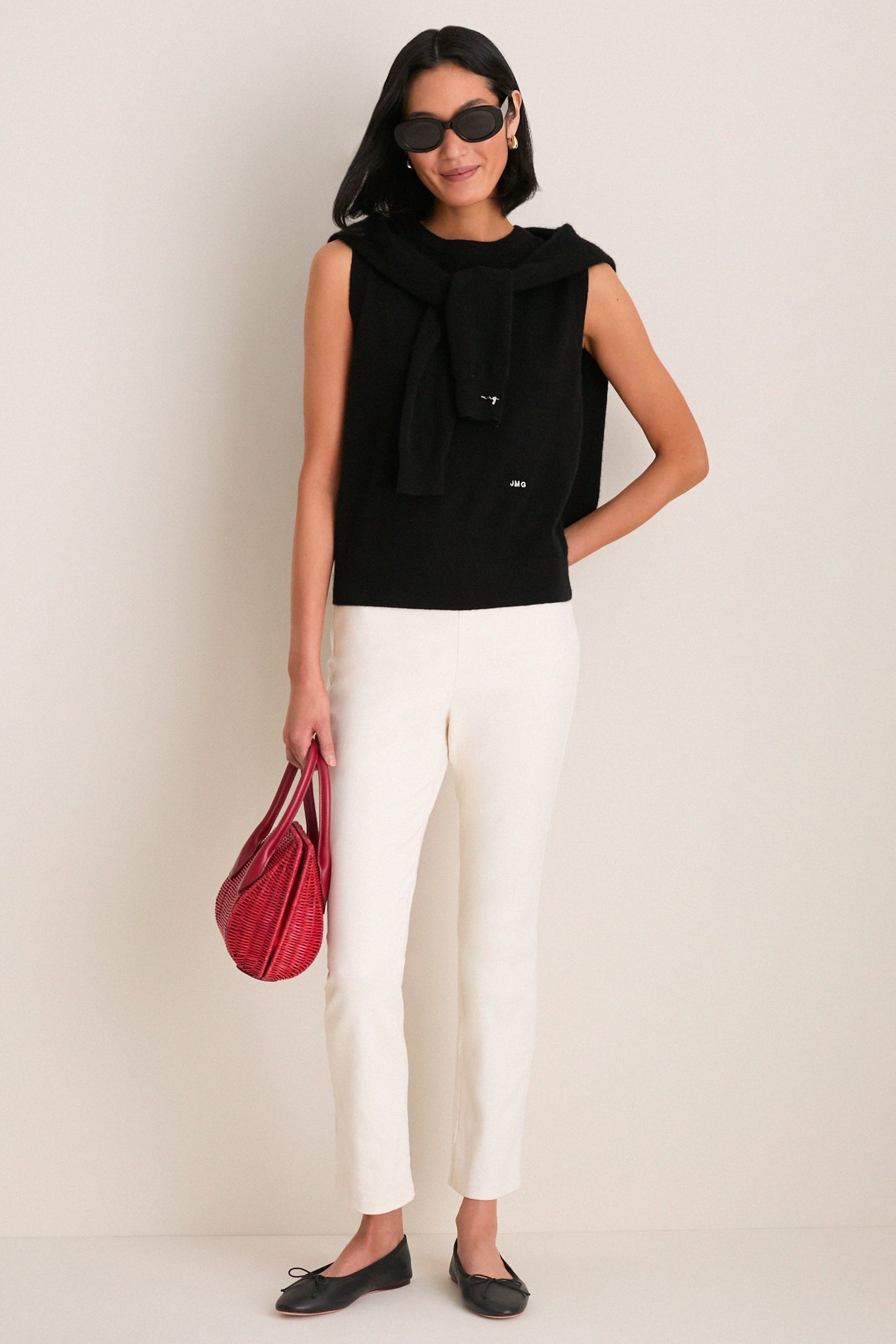 Black Cashmere Sleeveless Ava Shell