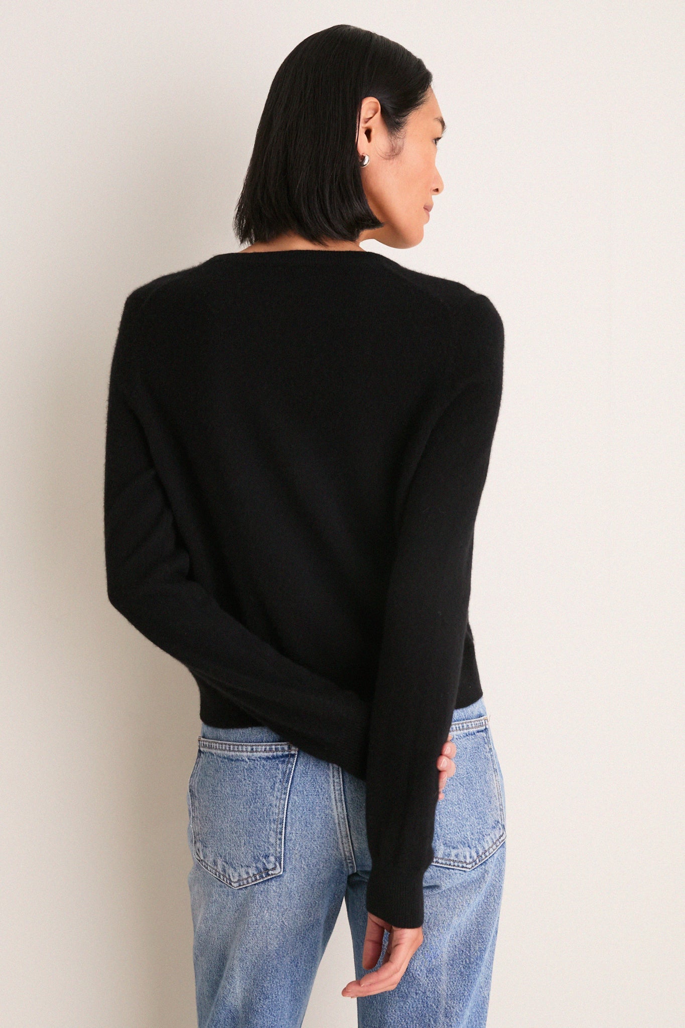 Black Cashmere Riley Cardigan