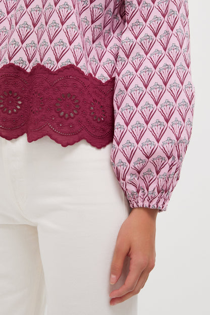 Blush Trellis Floral Marika Blouse