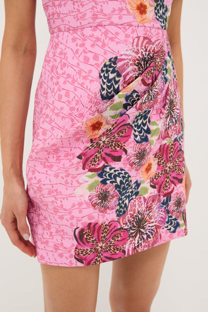 Bamboo Bloom Draped Mini Dress