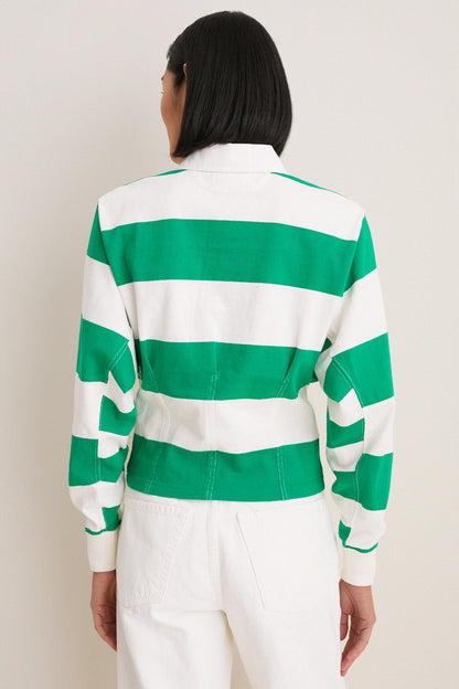 Billiard Green and Deckwash White Vintage Jersey Knit Polo