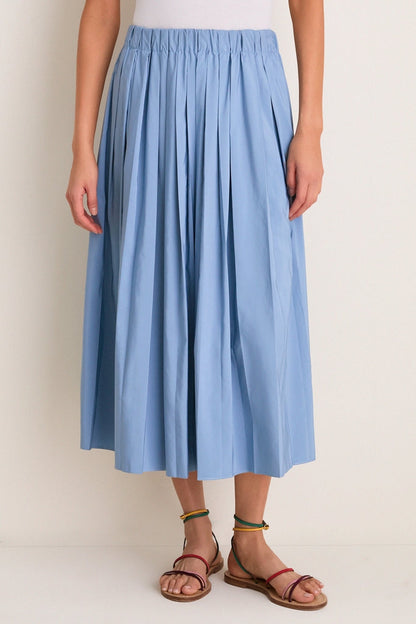 Blue Fog Pleated Dixon Midi Skirt
