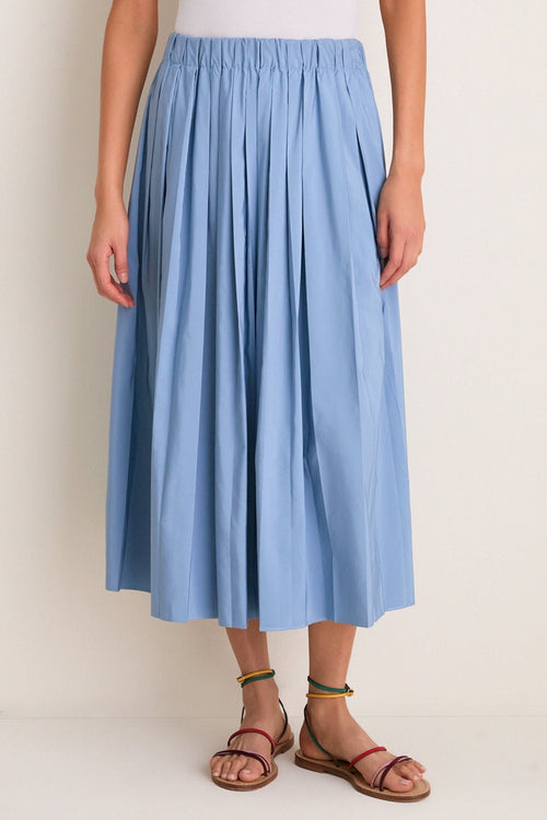 Blue Fog Pleated Dixon Midi Skirt