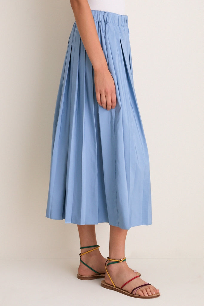 Blue Fog Pleated Dixon Midi Skirt
