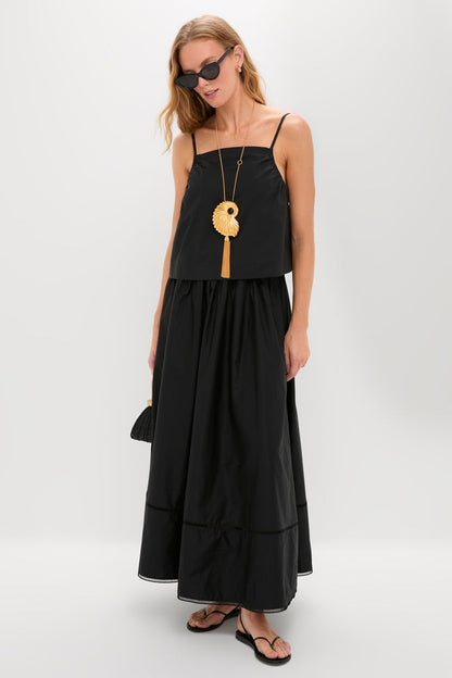Black Cotton Mandi Top