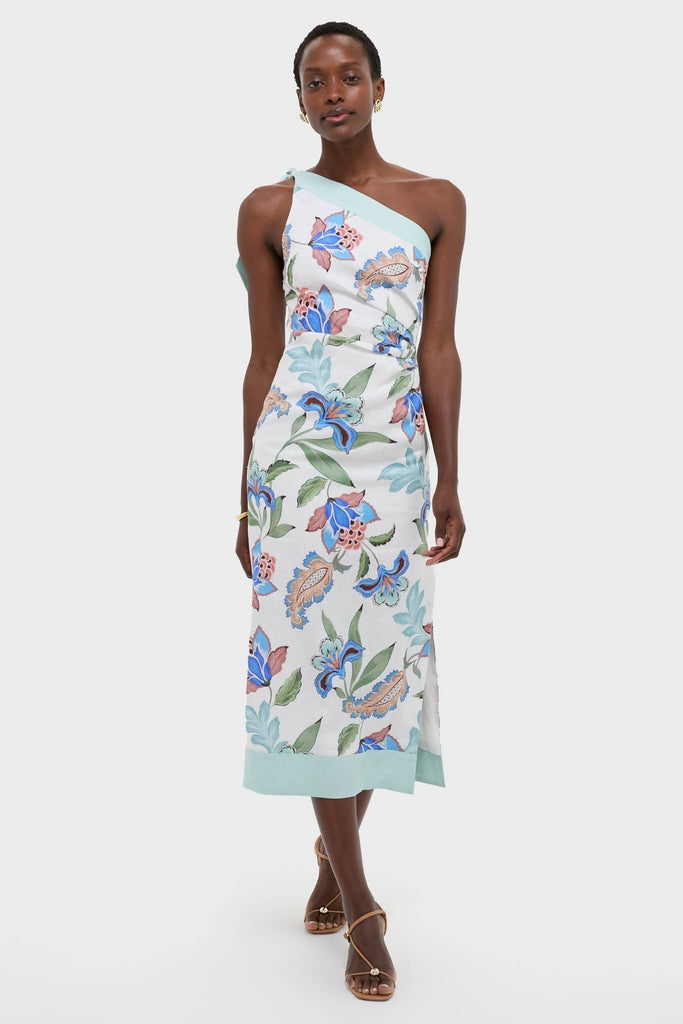 Azure One-Shoulder Midi Dress
