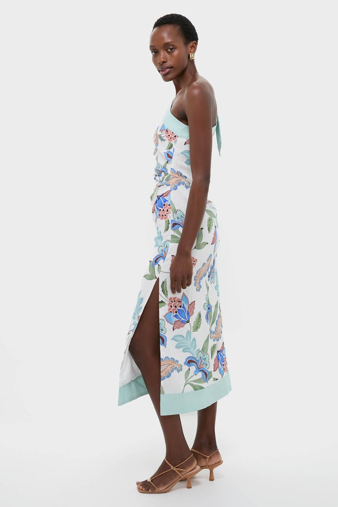 Azure One-Shoulder Midi Dress