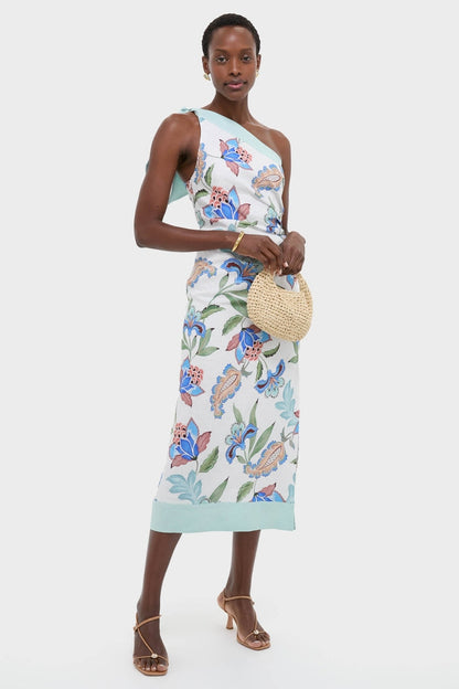 Azure One-Shoulder Midi Dress