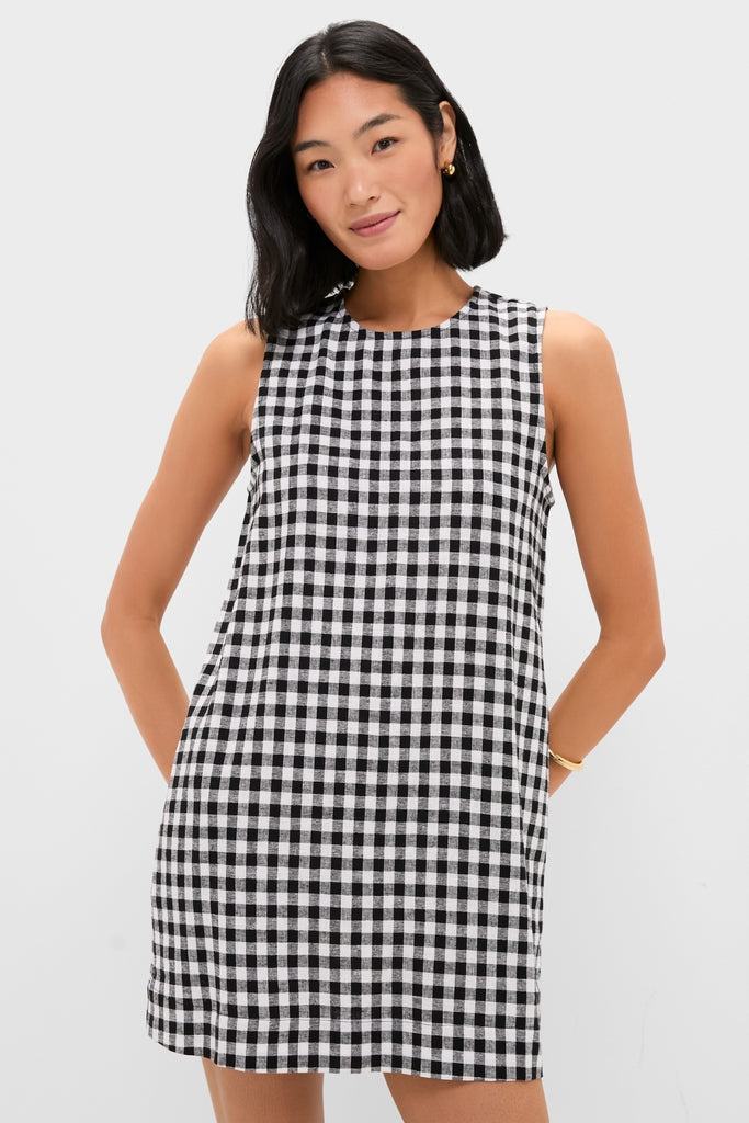 Black and White Gingham Mini Dress