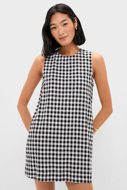 Black and White Gingham Mini Dress