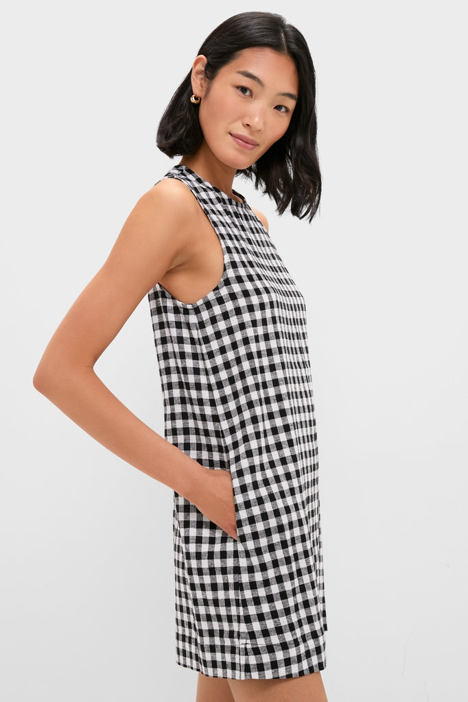 Black and White Gingham Mini Dress
