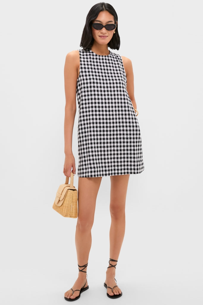 Black and White Gingham Mini Dress