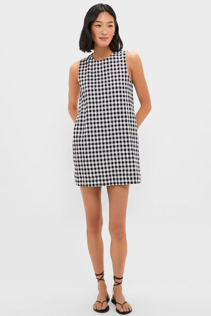 Black and White Gingham Mini Dress